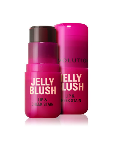 Revolution Jelly Blush руж в стик за устни и скули цвят Cherry Red 5.5 гр.