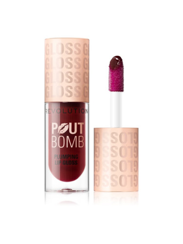 Revolution Pout Bomb блясък за устни с увеличаващ ефект цвят Jelly Berry Mauve 4.6 мл.