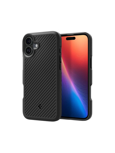 Оригинален кейс Spigen Core Armor, За iPhone 16 (6.1), Черен