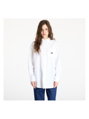 Риза Tommy Jeans Oversized Badge Oxford Shirt White M
