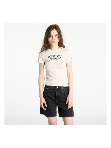 Тениска Tommy Jeans Slim Essential Tee Beige M