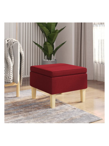 Sonata H Табуретка с дървени крака, виненочервена, текстил