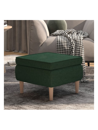 Sonata H Табуретка с дървени крака, тъмнозелена, текстил