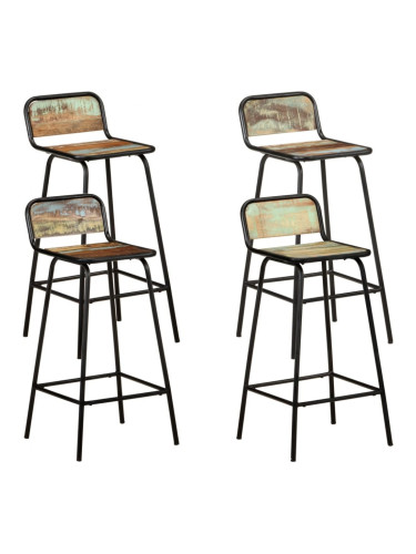 Sonata H Бар столове, 4 бр, регенерирано дърво масив