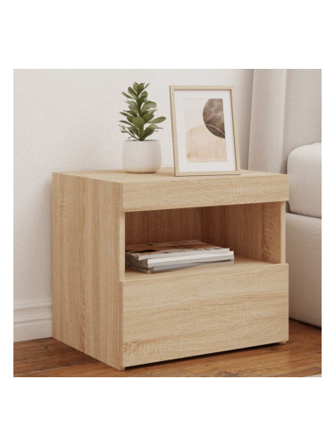 Sonata H Нощно шкафче с LED осветление, дъб сонома, 50x40x45 см