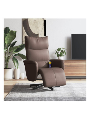 Sonata H Масажен реклайнер стол с опора за крака, кафяв, изкуствена кожа