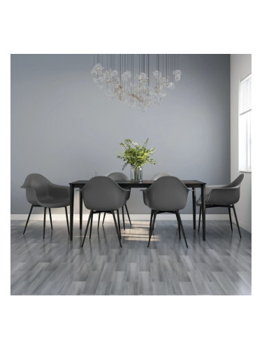 Sonata H Трапезни столове, 6 бр, сиви, PP