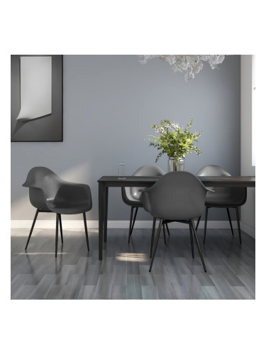 Sonata H Трапезни столове, 4 бр, сиви, PP