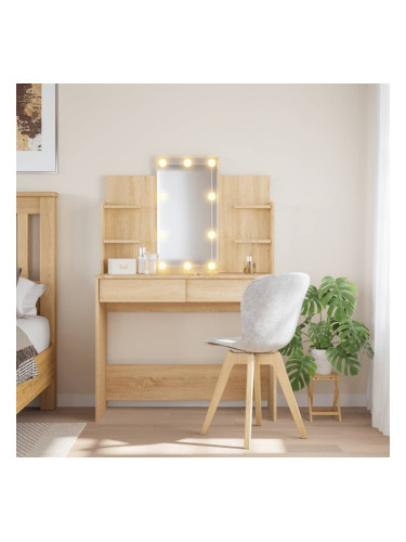 Sonata H Тоалетка с LED лампи, сонома дъб, 96x40x142 см