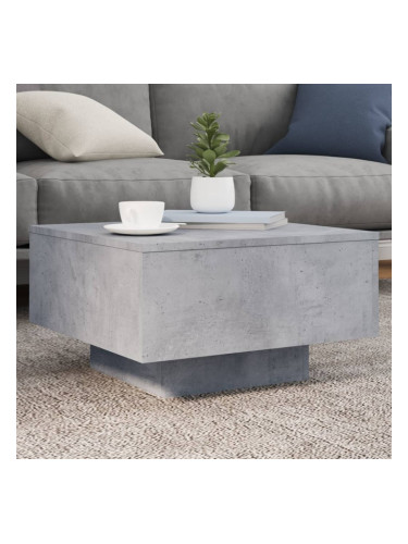 Sonata H Маса за кафе с LED осветление, бетонно сив, 55x55x31 см