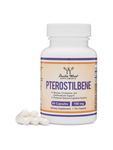 Pterostilbene/ Птеростилбен, 100 mg, 60 капсули Double Wood