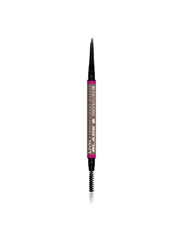 NYX Professional Makeup Blade & Shade молив за вежди с четка цвят 03 Cool Ash Brown гр.