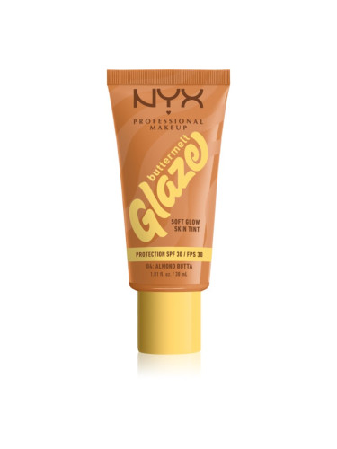 NYX Professional Makeup Buttermelt Glaze озаряващ тониращ флуид SPF 30 цвят 04 Almond Butta 30 мл.
