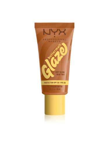 NYX Professional Makeup Buttermelt Glaze озаряващ тониращ флуид SPF 30 цвят 06 Praline Butta мл.