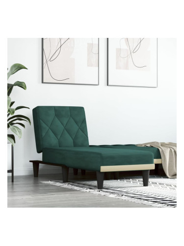 Sonata H Кушетка, тъмнозелена, кадифе