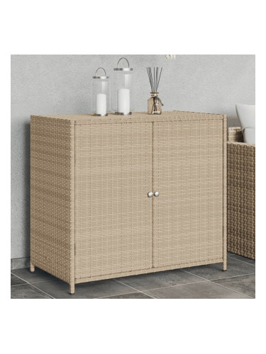 Sonata H Градински шкаф за съхранение, бежов, 83x45x76 см, полиратан