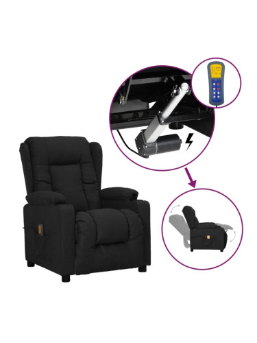 Sonata H Изправящ масажен стол, черен, текстил