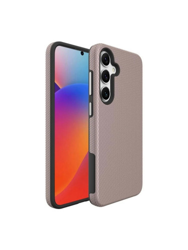 Силиконов твърд кейс Vmax Triangle, За Samsung Galaxy S25, Розово-златен