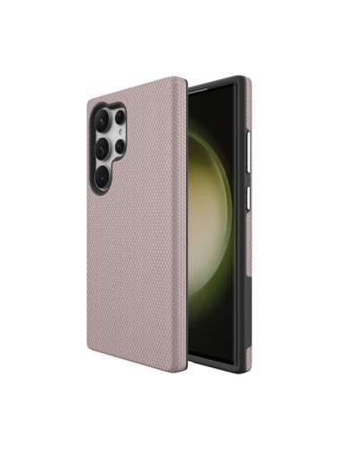 Силиконов твърд кейс Vmax Triangle, За Samsung Galaxy S25 Ultra, Розово-златен