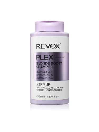 Revox B77 Plex Blonde Boost Shampoo. Step 4B шампоан, неутрализиращ жълтите нюанси за руса коса 260 мл.