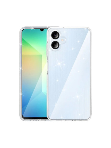 Силиконов кейс Shine 2 mm брокатен, За Samsung Galaxy A06, Прозрачен