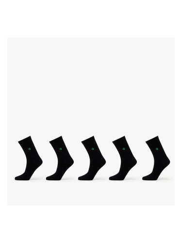 Queens Essential Short Crew Socks 5-Pack Black 36-38