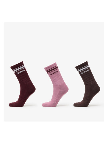 Queens Essential Basic Crew Socks 3-Pack Mauve/ Dust Pink/ Pink 36-38