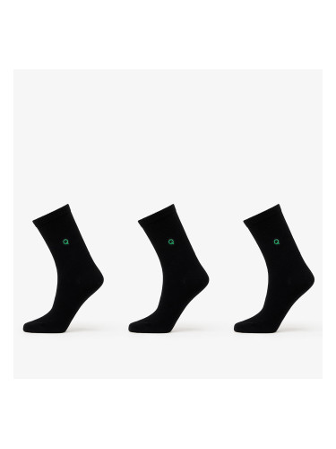 Queens Essential Short Crew Socks 3-Pack Black 36-38