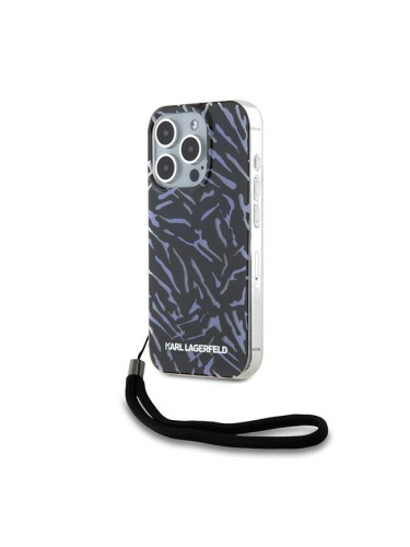 Karl Lagerfeld Zebra With Cord iPhone 15 Pro Max Case - Purple