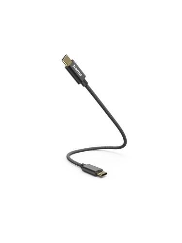 HAMA Кабел за зареждане, USB-C -USB-C, 0.2м, черен