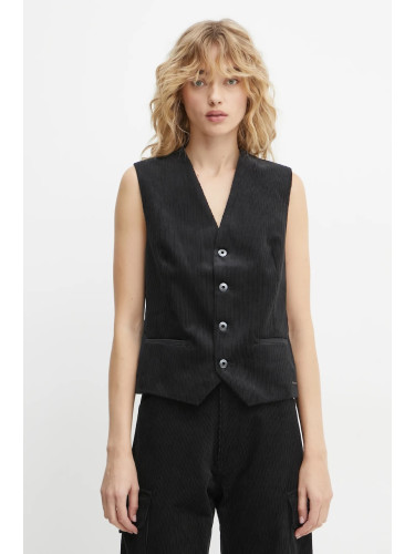 Кадифен елек G-Star в черно с едно копче D25290-D727