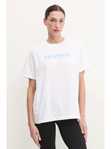 Памучна тениска P.E Nation Aero SS Tee в бяло 243T329