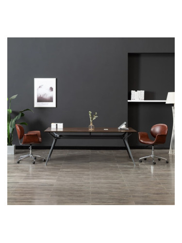 Sonata H Въртящ се трапезен стол, кафяв, изкуствена кожа