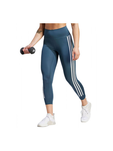 ADIDAS Optime TrainIcons 3-Stripes 7/8 Training Leggings Turquoise