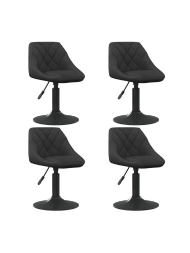 Sonata H Въртящи трапезни столове, 4 бр, черни, кадифе