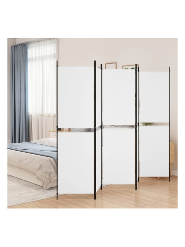 Sonata H Параван за стая, 5 панела, бял, 250x180 см, текстил