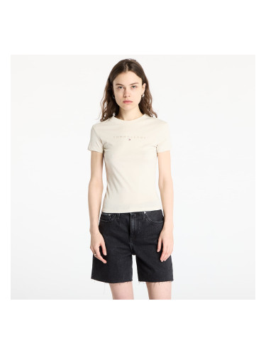 Тениска Tommy Jeans Slim Tonal Linear Tee Beige S