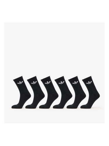 adidas Trefoil Crew Sock Cushion 6-Pack Black S