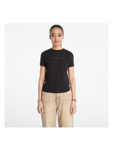 Тениска Tommy Jeans Slim Tonal Linear Tee Black S
