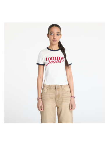 Тениска Tommy Jeans Slim Script Tee White M