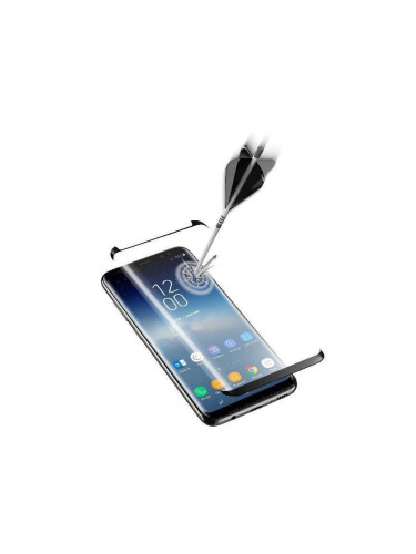 Стъклен протектор Cellular Line за Samsung Galaxy S9 Plus - Черен