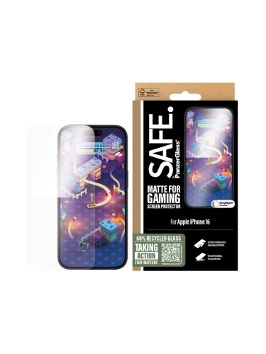 Стъклен протектор SAFE за iPhone 16, Gaming, Ultra-Wide Fit
