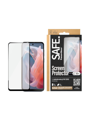Стъклен протектор Safe за Motorola Moto G Play( 2024), UWF, Черен