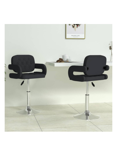 Sonata H Въртящи се трапезни столове, 2 бр, черни, изкуствена кожа