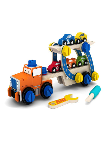 Дървен конструктор за сглобяване - камион AcoolToy 3 г.+