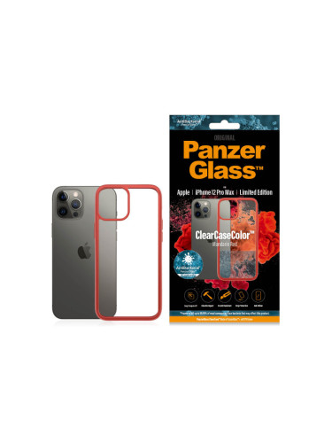 Гръб PanzerGlass за IPhone 12 Pro Max, ClearCase - Червена рамка