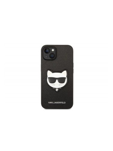 Гръб Karl Lagerfeld PU Saffiano Choupette Head Case за iPhone 14 Plus  - Черен