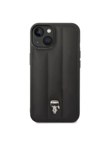 Гръб Karl Lagerfeld Quilted Puffy Ikonik Logo Case за iPhone 14 Plus - Черен