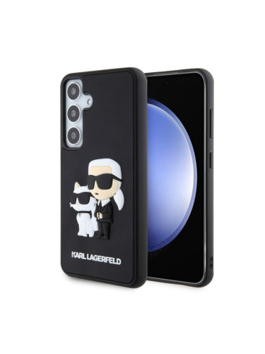 Гръб Karl Lagerfeld 3D Rubber Karl and Choupette Case за Samsung Galaxy S24 - Черен