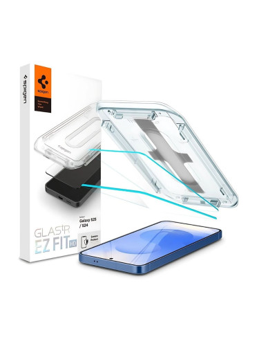 Стъклен протектор Spigen GLAS.tR EZ Fit  с цяло лепило, За Samsung Galaxy S25, Прозрачен